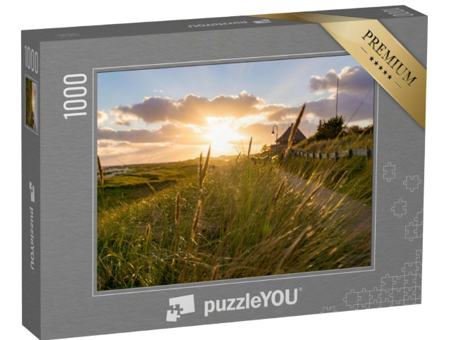 Puzzle 1000 pezzi „Il tramonto tra i canneti di Amrum, Germania“