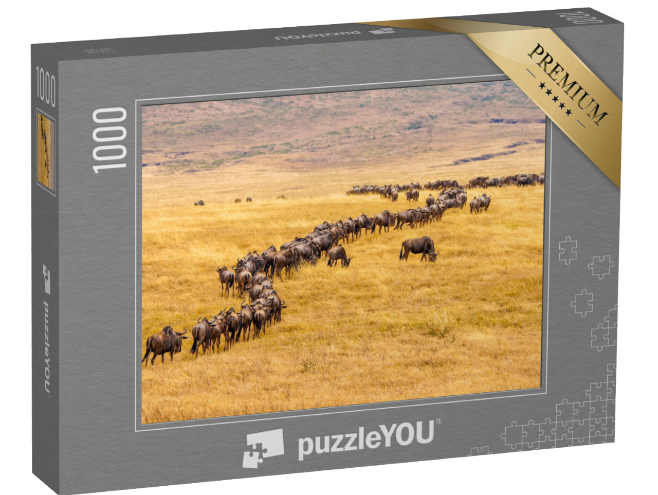 Puzzle 1000 pezzi „La migrazione degli gnu nella savana africana“