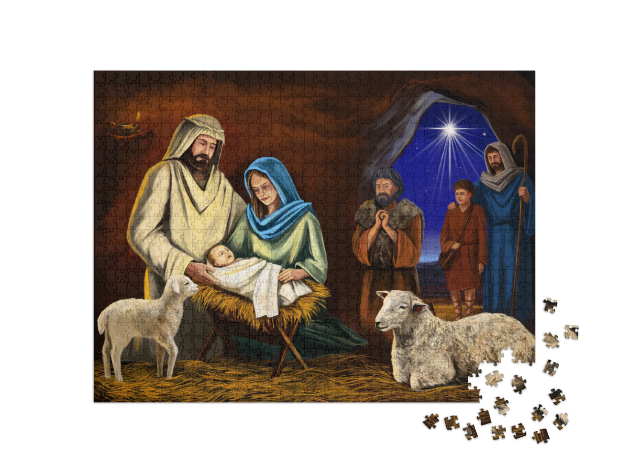 Puzzle 1000 pezzi „Illustrazione: La storia di Natale“