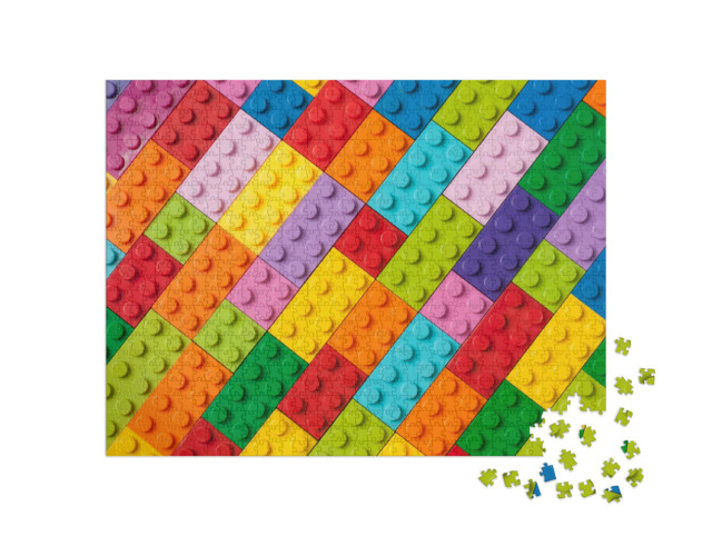 Puzzle 1000 pezzi „Modelli realizzati con mattoncini di plastica colorati“