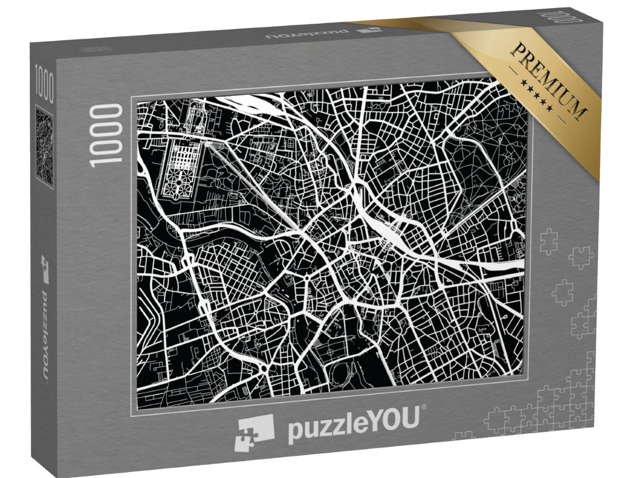 Puzzle 1000 pezzi „Mappa vettoriale della città di Hannover, Germania“