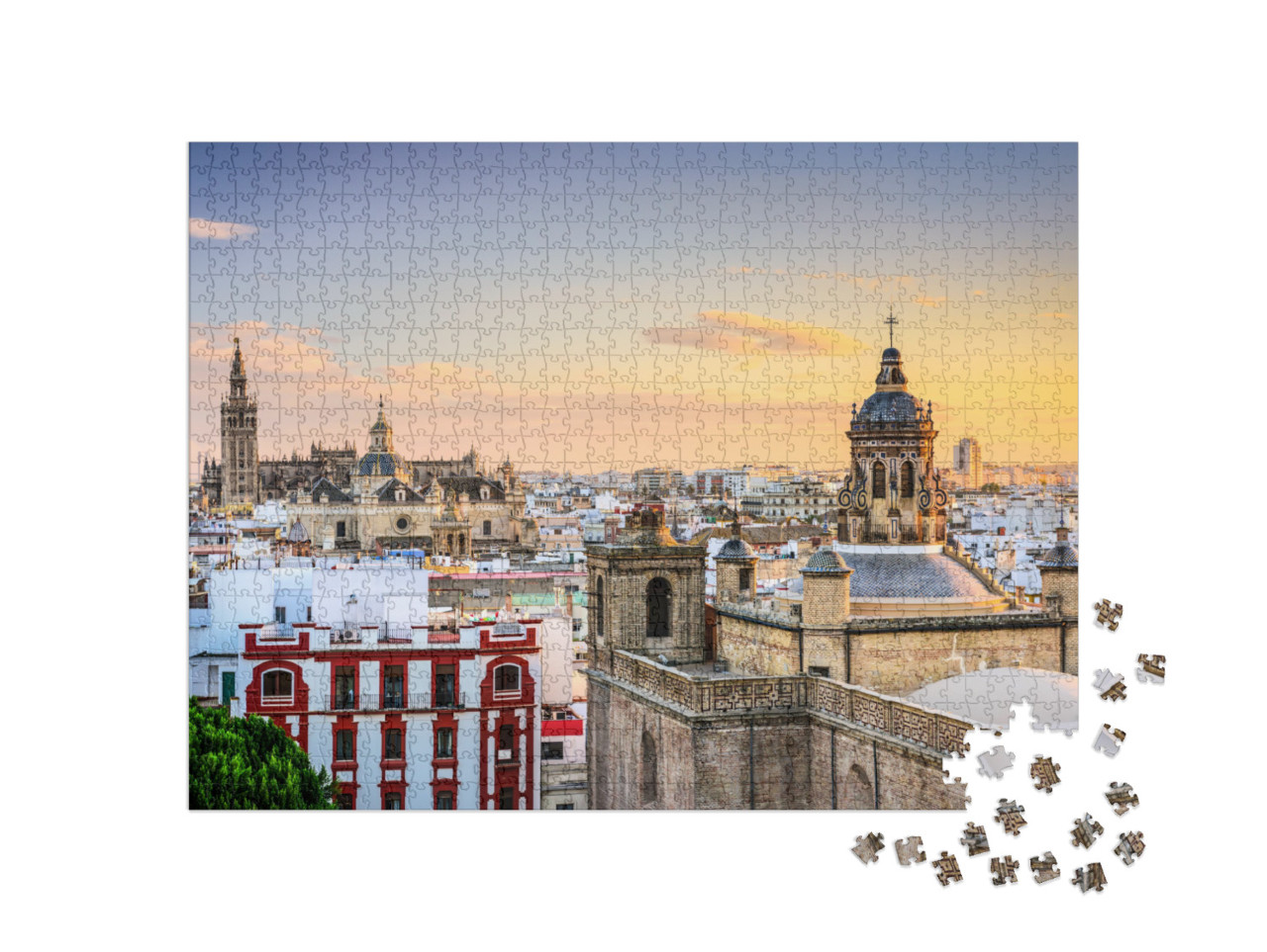 Puzzle 1000 pezzi „Siviglia: skyline della città al tramonto“