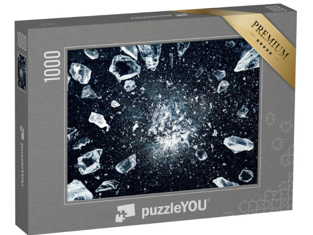 Puzzle 1000 pezzi „Ghiaccio tritato su sfondo nero“