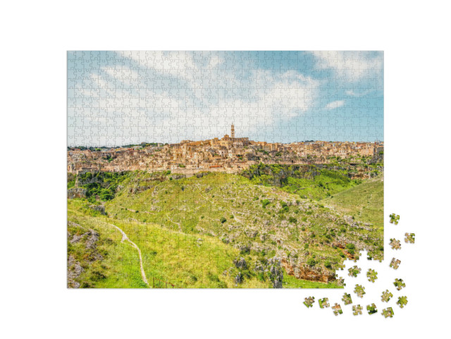 Puzzle 1000 pezzi „Veduta dell'antica città di Matera, Sassi di Matera in Basilicata“
