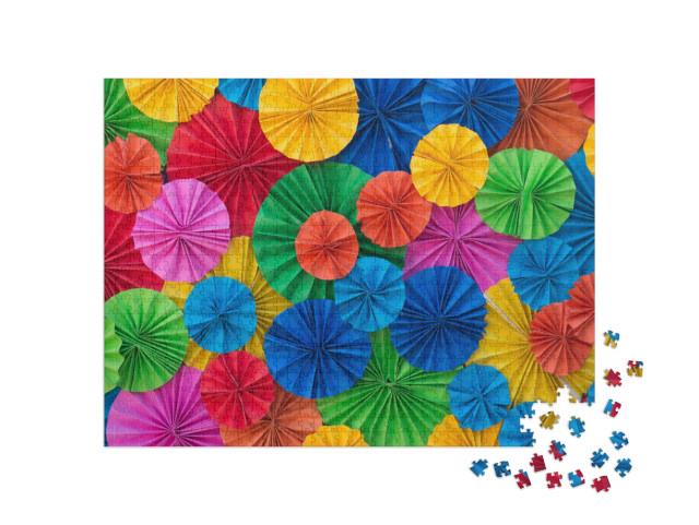 Puzzle 1000 pezzi „Cerchi colorati di origami“