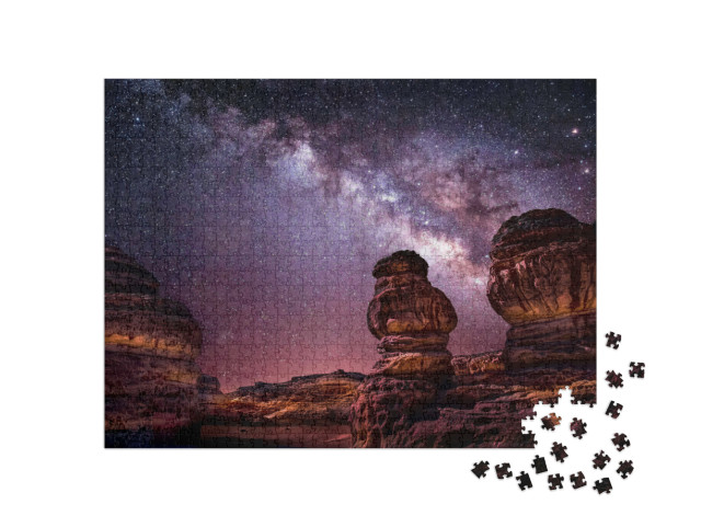 Puzzle 1000 pezzi „Foto della Via Lattea, la nostra galassia fotografata dall'Arabia Saudita“