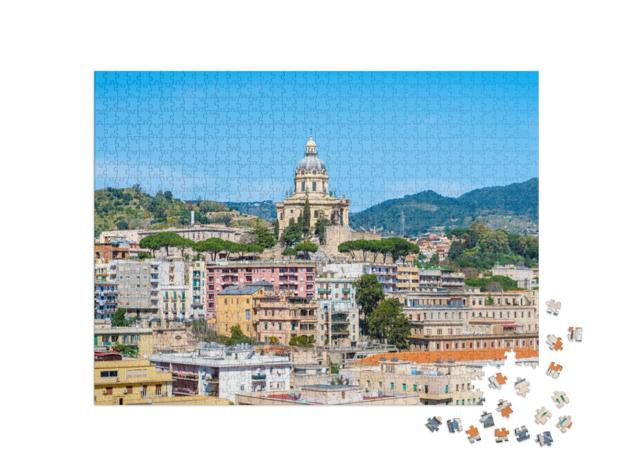 Puzzle 1000 pezzi „Messina: tempio votivo di Cristo Re o Tempio di Cristo Re sulla collina“