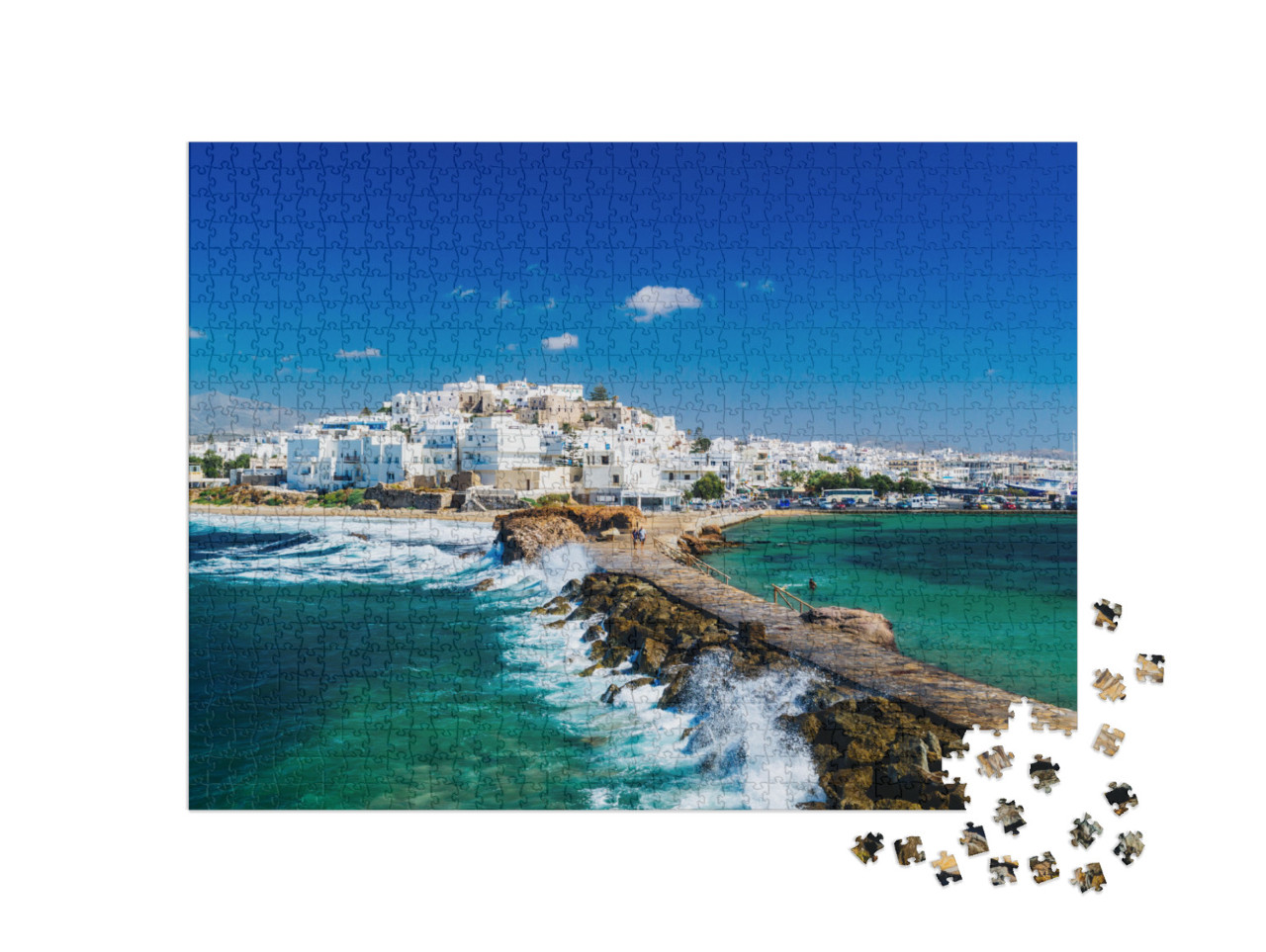 Puzzle 1000 pezzi „Vista di Naxos, Cicladi, Grecia“