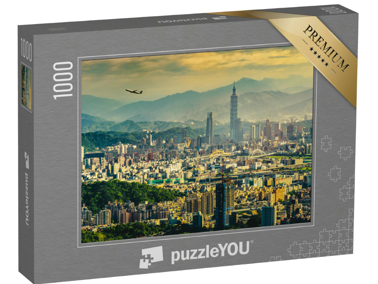 Puzzle 1000 pezzi „Panorama del tramonto di Taipei, Taiwan“