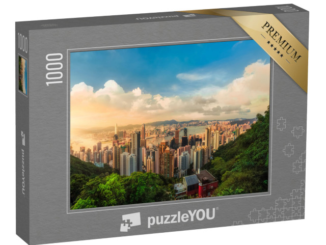 Puzzle 1000 pezzi „Tramonto sulla baia di Victoria a Hong Kong“