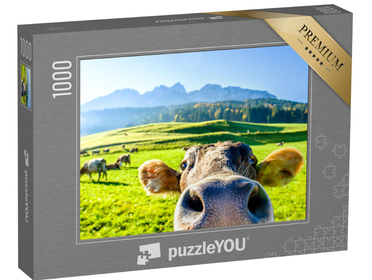 Puzzle 1000 pezzi „Mucca curiosa“