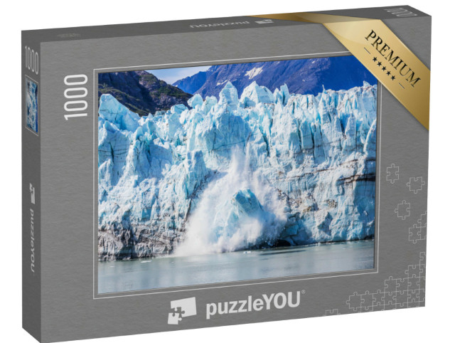 Puzzle 1000 pezzi „Estrazione di ghiaccio sul ghiacciaio Margerie nel Parco Nazionale di Glacier Bay, Alaska“