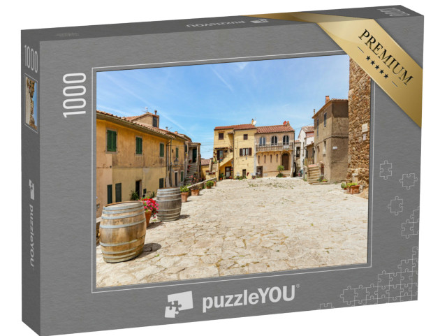 Puzzle 1000 pezzi „Bellissimi edifici in stile rustico e architettura storica nel centro storico di Giglio Castello“