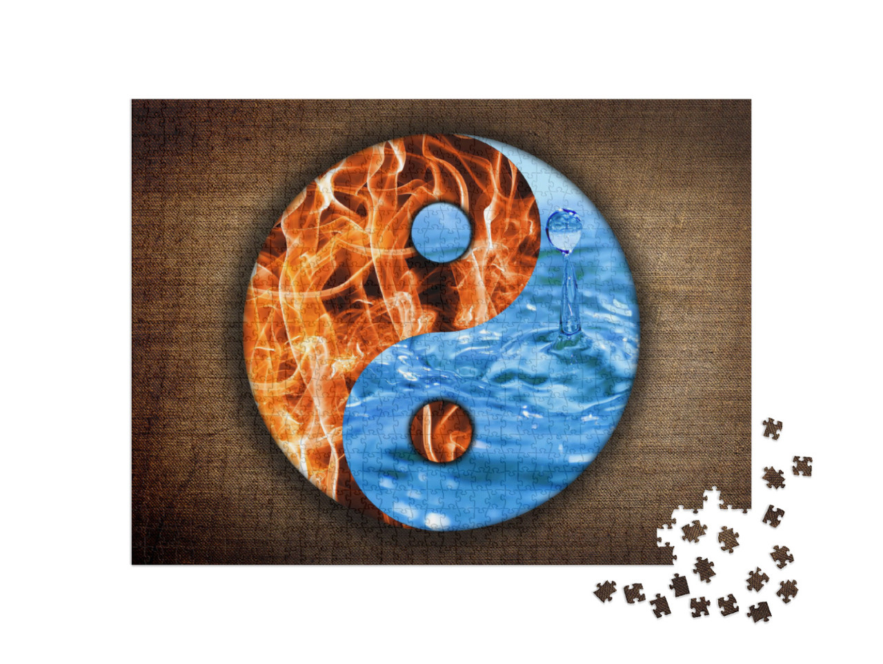 Puzzle 1000 pezzi „Acqua e fuoco. Yin e yang simbolo di armonia“