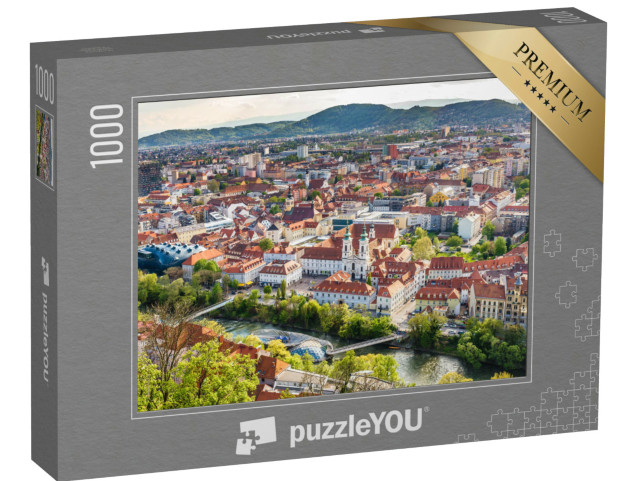 Puzzle 1000 pezzi „Veduta aerea del centro di Graz, Austria“