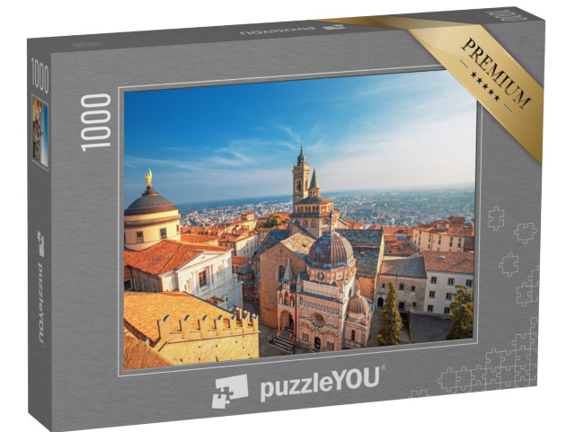 Puzzle 1000 pezzi „Bergamo: vista sul centro storico della città e sulla Basilica di Santa Maria Maggiore“