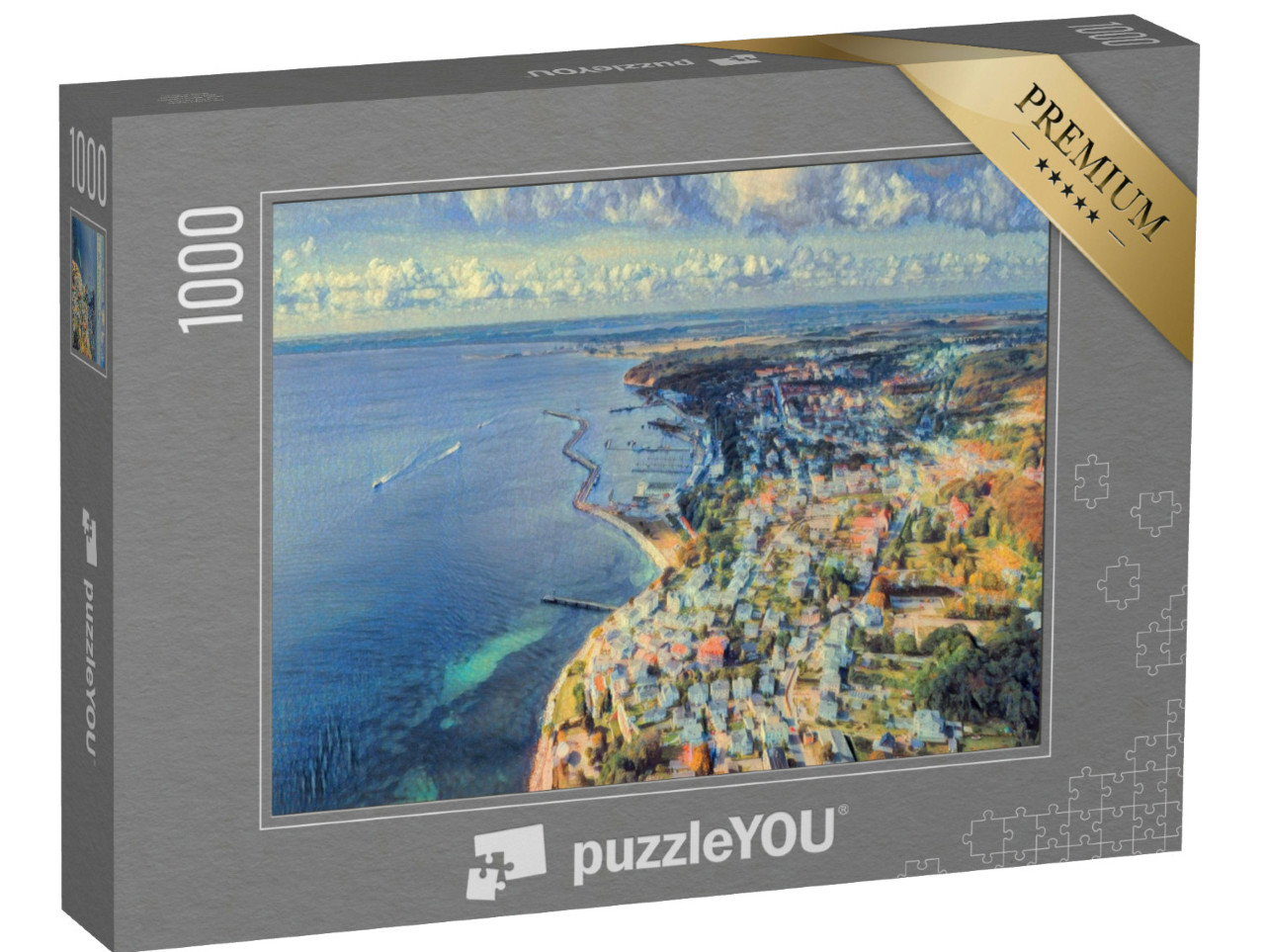 Puzzle 1000 pezzi „nello stile di Paul-Cezanne - Sassnitz nel Parco Nazionale Jasmund“