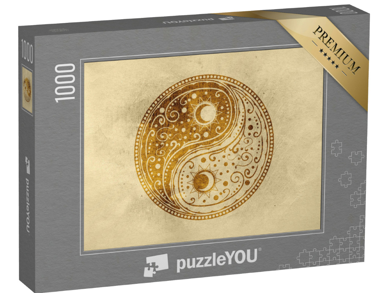 Puzzle 1000 pezzi „Ornamento circolare segno Yin-Yang“