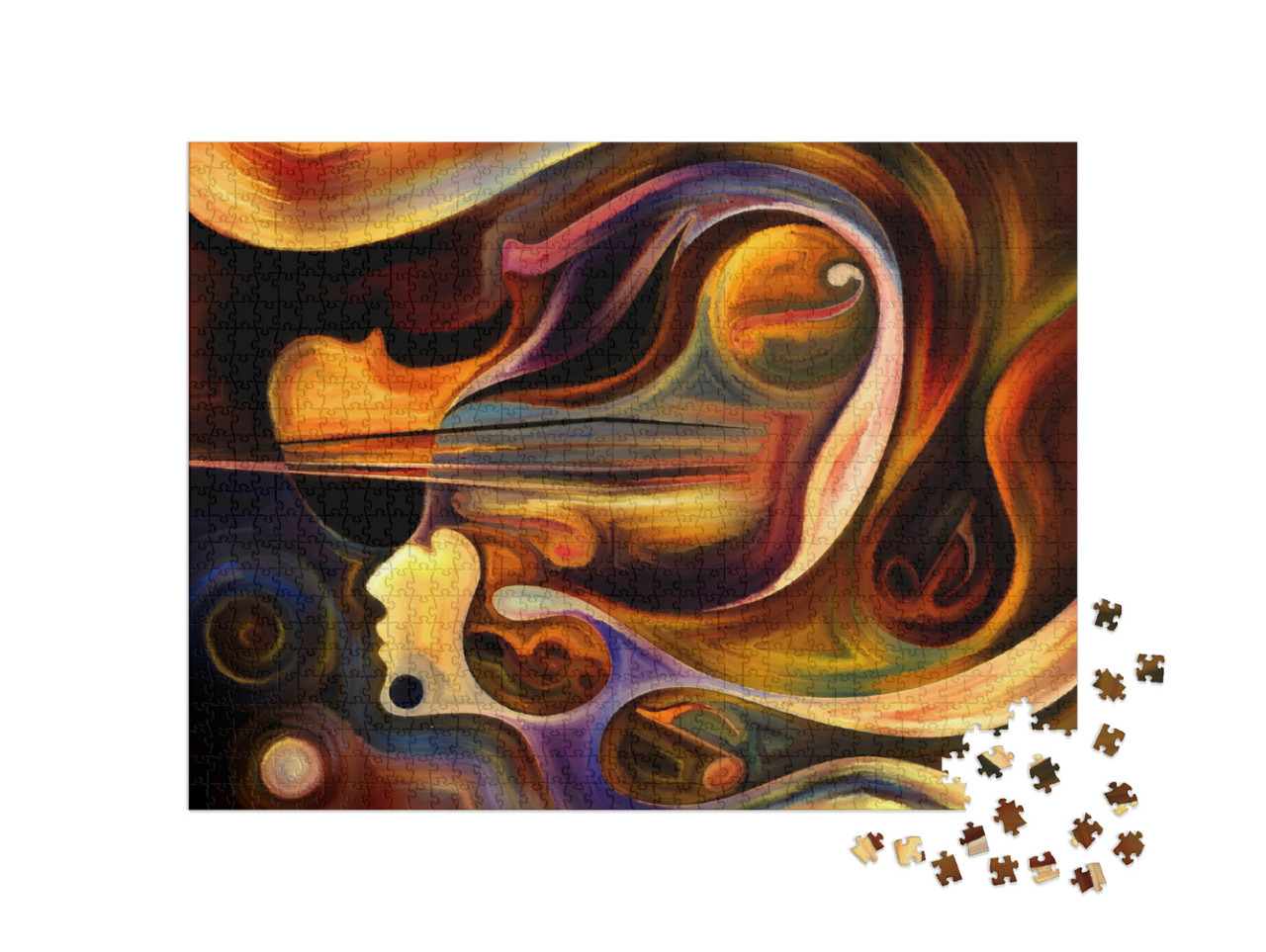 Puzzle 1000 pezzi „Melodia interiore, disegno astratto sul tema della spiritualità“