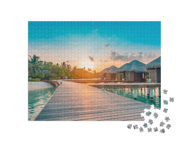 Puzzle 1000 pezzi „Tramonto alle Maldive“