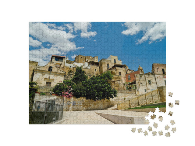 Puzzle 1000 pezzi „i vicoli e la gravina del centro storico di Gravina di Puglia“