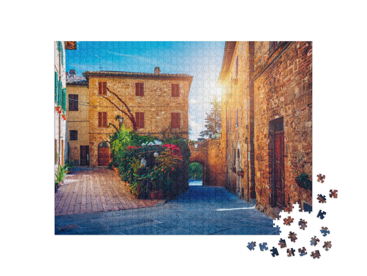 Puzzle 1000 pezzi „Borgo medievale di Pienza, Toscana, Italia“