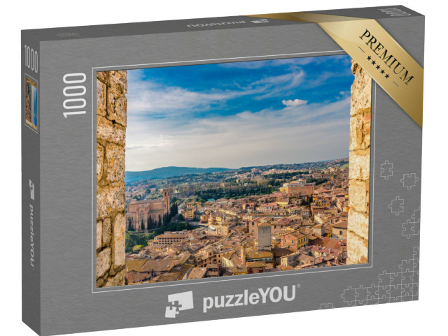 Puzzle 1000 pezzi „Vista panoramica della città di Siena, in Toscana, dalla famosa Torre del Mangia.“