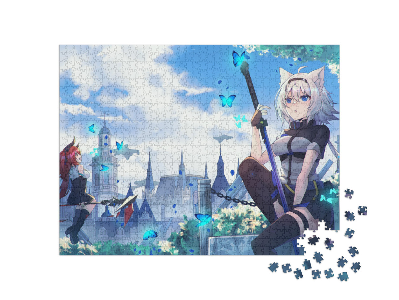 Puzzle 1000 pezzi „Ragazza anime in stile gatto“