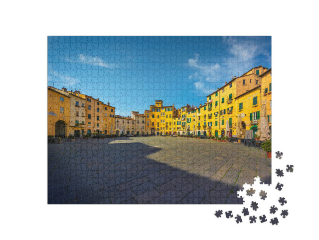 Puzzle 1000 pezzi „Lucca, Piazza dell'Anfiteatro. Toscana, Italia, Europa.“
