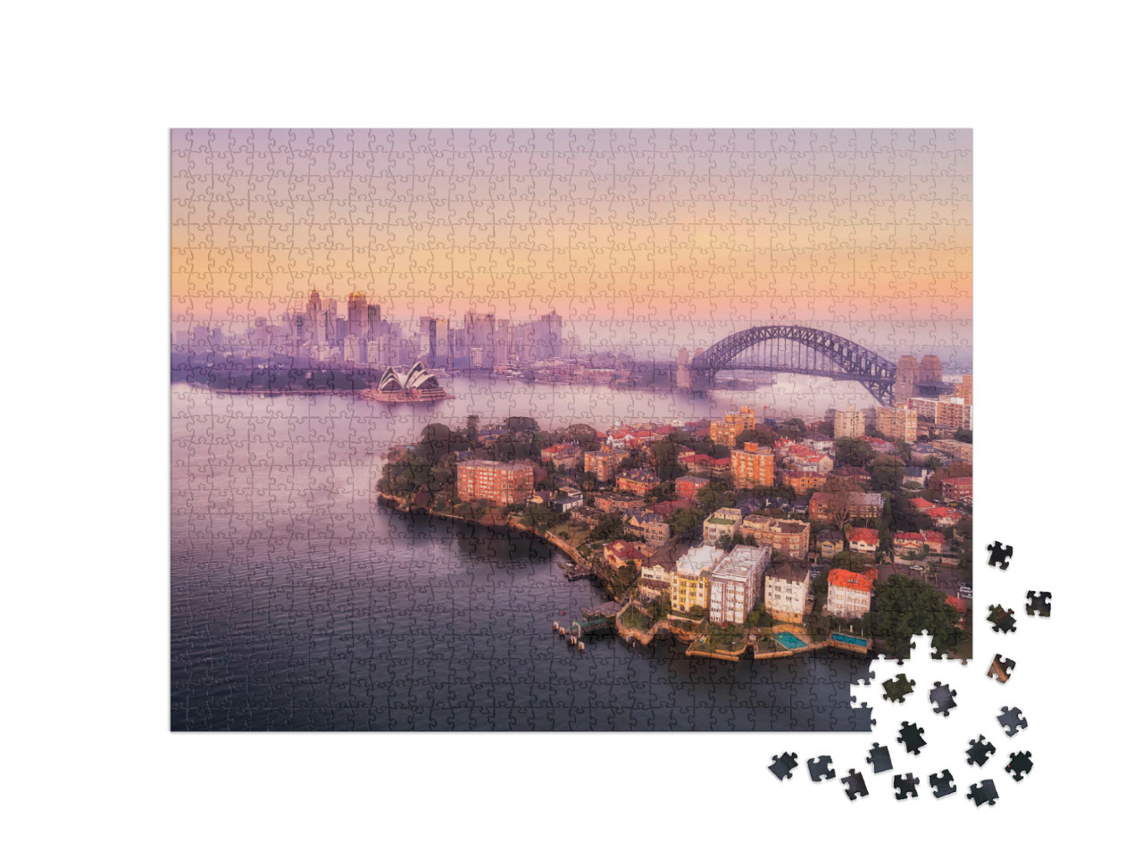 Puzzle 1000 pezzi „Sydney con il porto e l'Harbour Bridge“