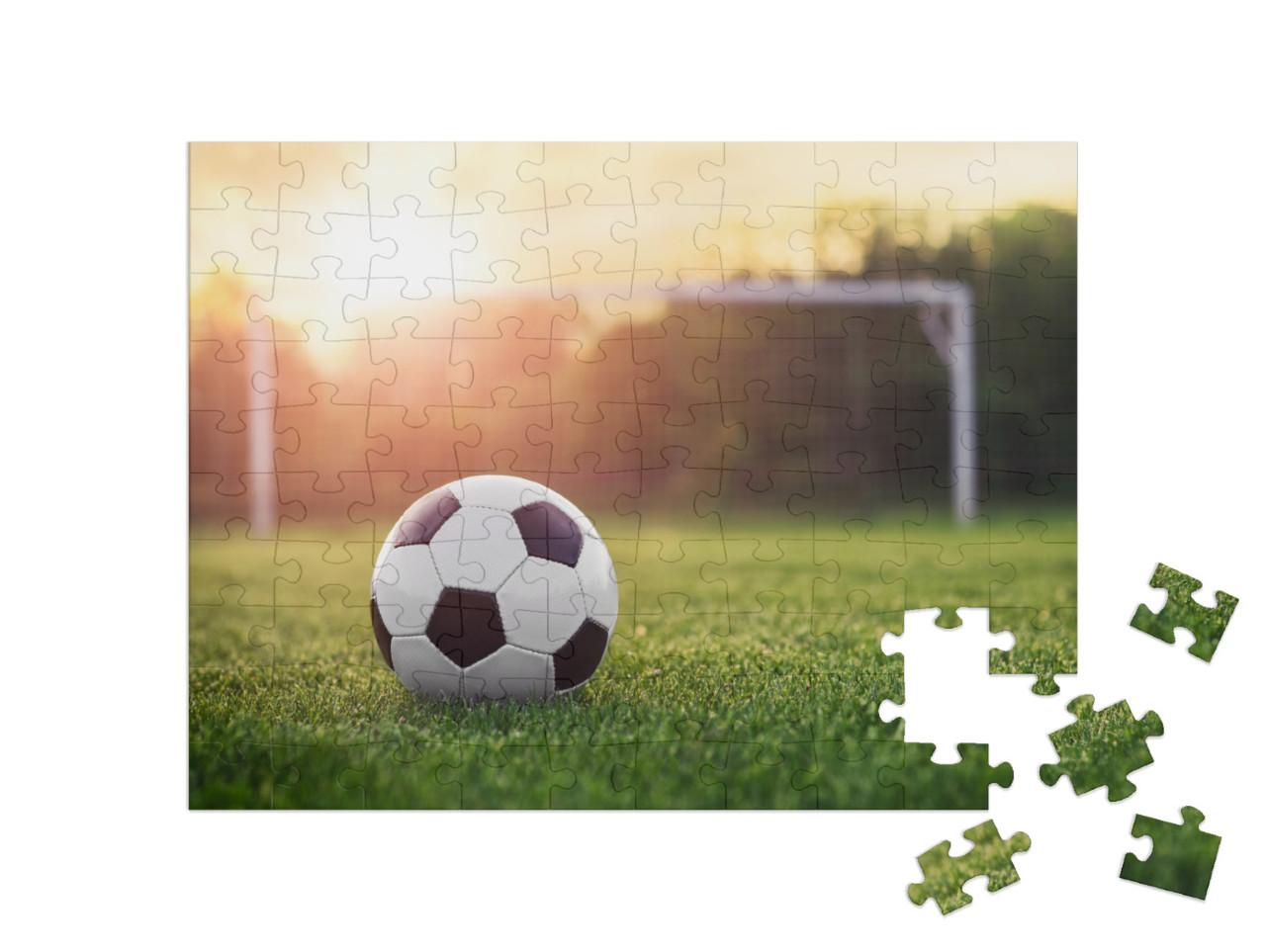 Puzzle 100 pezzi „Calcio al tramonto“