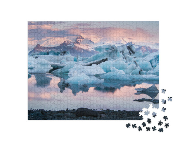 Puzzle 1000 pezzi „Laguna del ghiacciaio di Jokulsarlon, Islanda“