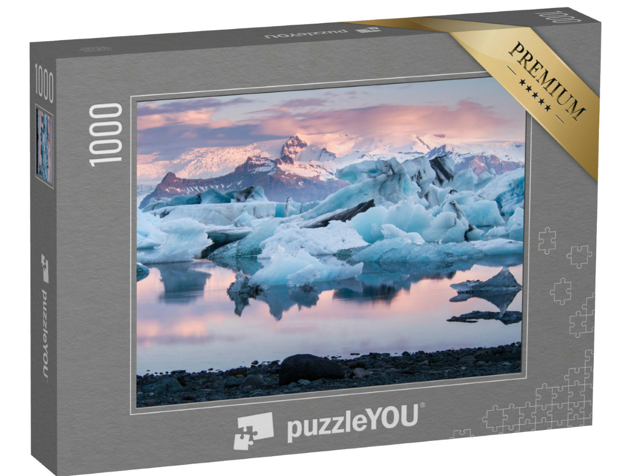 Puzzle 1000 pezzi „Laguna del ghiacciaio di Jokulsarlon, Islanda“