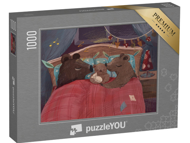 Puzzle 1000 pezzi „La famiglia degli orsi dà la buonanotte“