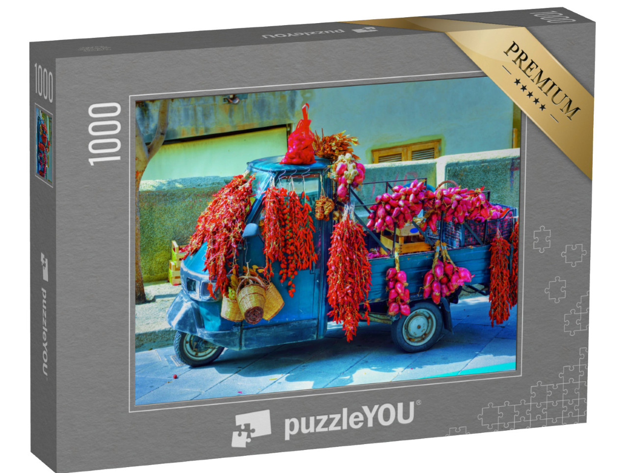 Puzzle 1000 pezzi „Tropea peperoncini e cipolle Italia“