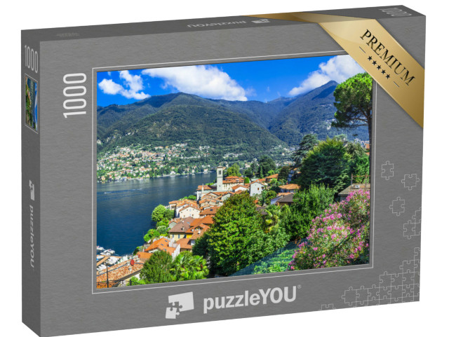 Puzzle 1000 pezzi „bellissimi villaggi del Lago di Como - Blevio. Uno dei laghi più belli d'Europa.“
