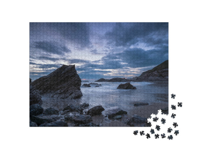 Puzzle 1000 pezzi „Abne sulla costa della Cornovaglia presso la spiaggia di Sharrow a Whitsand Bay“