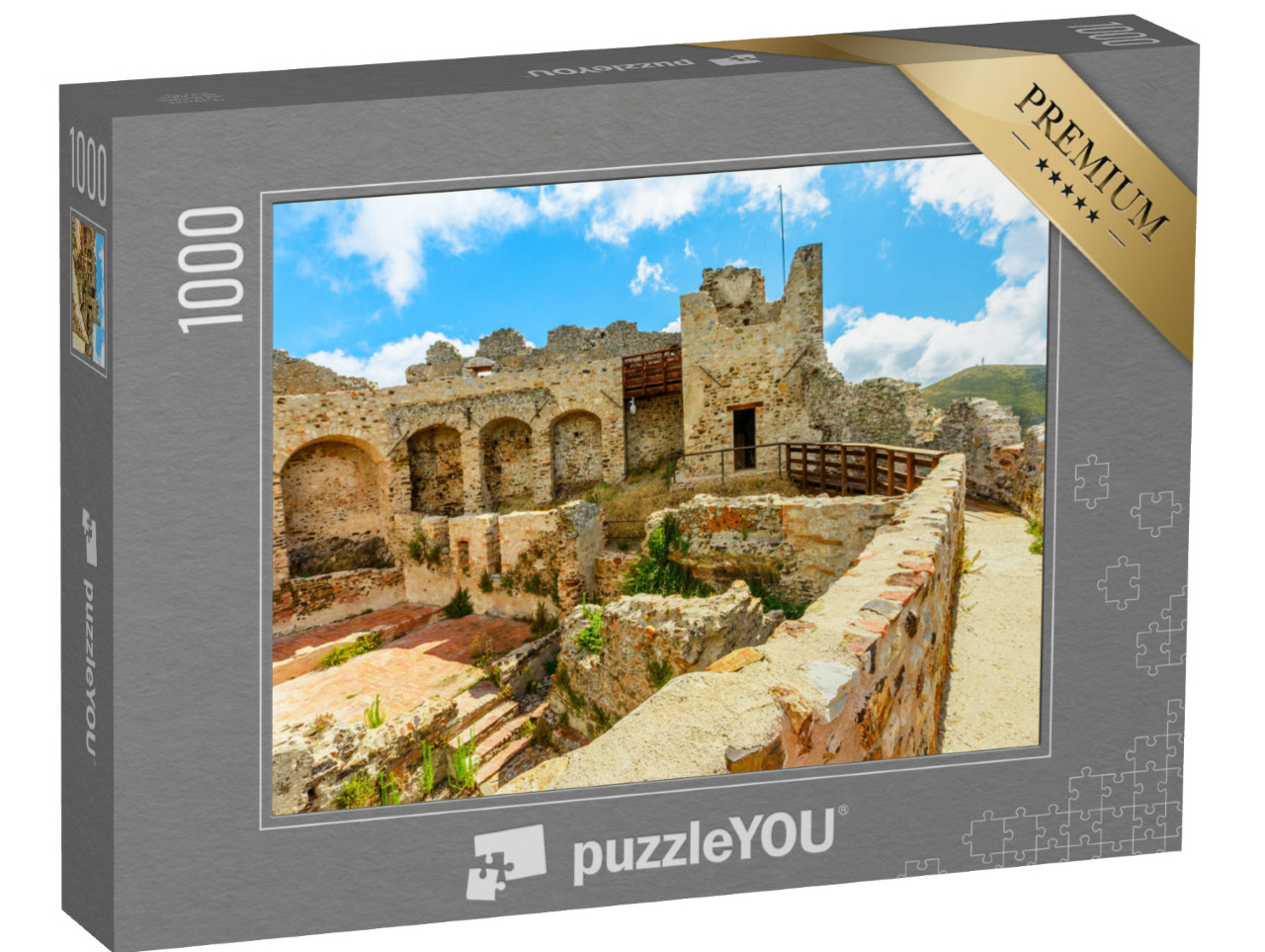 Puzzle 1000 pezzi „Le rovine del Castello del Volterraio, la più antica fortezza dell'Isola d'Elba, in Toscana“