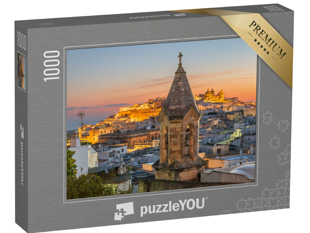 Puzzle 1000 pezzi „Ostuni, in Puglia, all'alba.“
