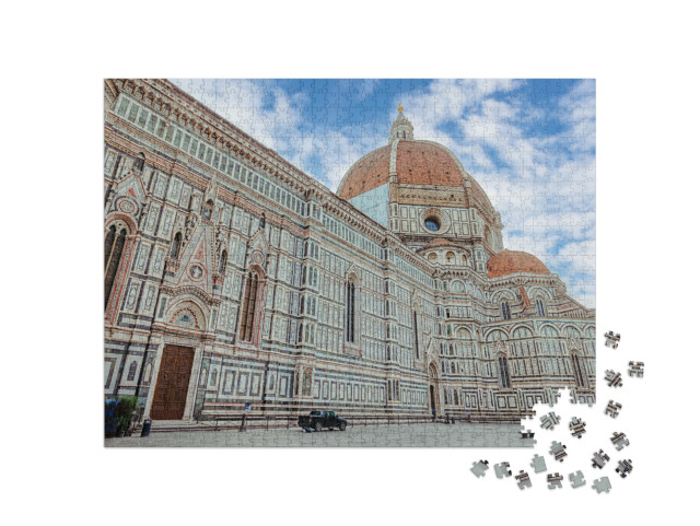 Puzzle 1000 pezzi „La cattedrale di Firenze è l'edificio più famoso, Cattedrale di Santa Maria del Fiore, Toscana“