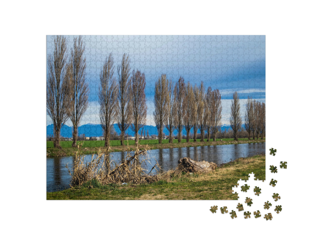 Puzzle 1000 pezzi „Paesaggi del fiume Adda in Lombardia, Italia“