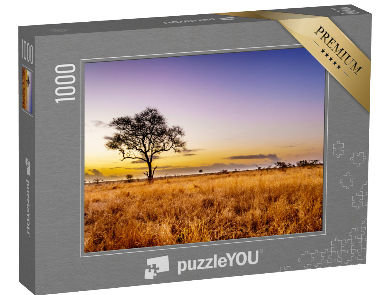 Puzzle 1000 pezzi „L'alba sulla savana nel Parco Nazionale Kruger centrale, Sudafrica“