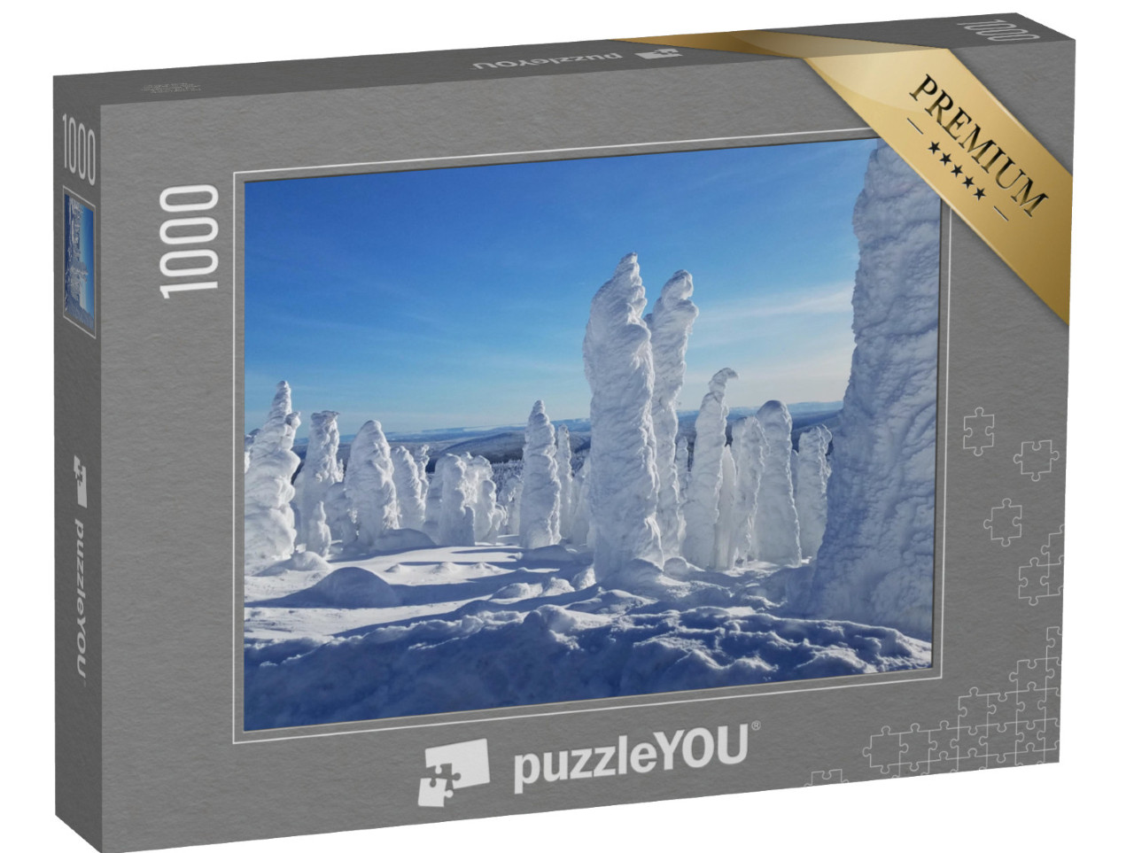 Puzzle 1000 pezzi „Insolite foreste di alberi innevati nella regione polare“