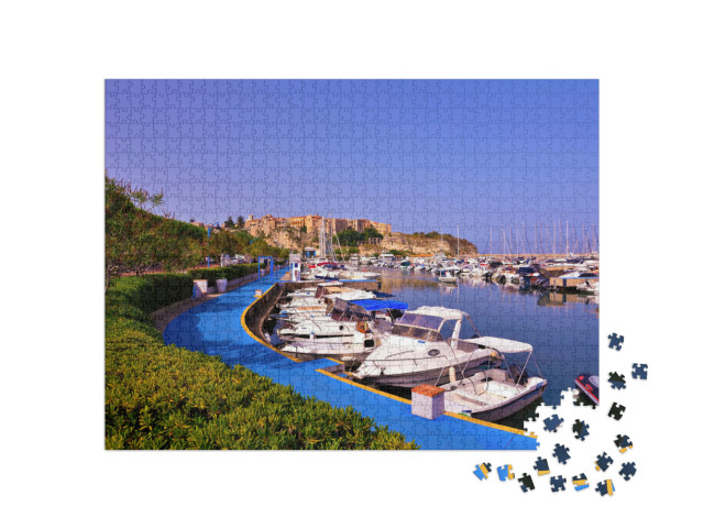 Puzzle 1000 pezzi „il porto turistico di Tropea Italia“