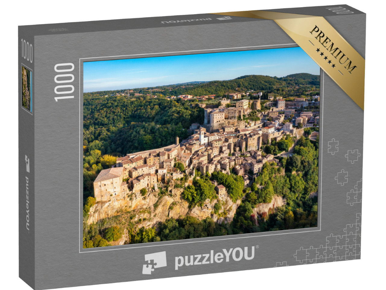 Puzzle 1000 pezzi „Il borgo medievale di Pitigliano sopra le rupi tufacee in provincia di Grosseto, Toscana“