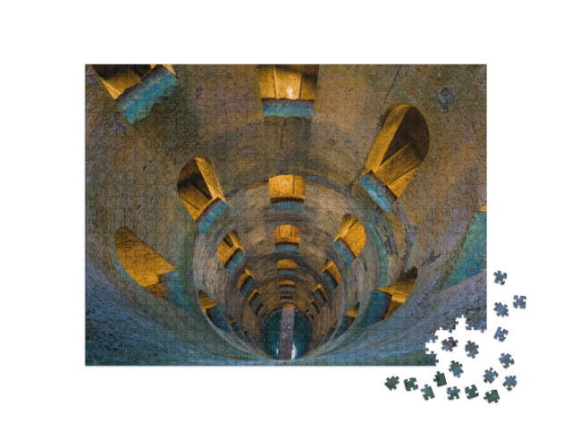 Puzzle 1000 pezzi „Pozzo di San Patrizio, storica fontana rinascimentale costruita dal Sangallo, Orvieto, Umbria, Italia“
