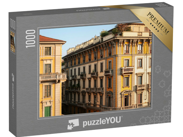 Puzzle 1000 pezzi „Il punto di riferimento di Porta Venezia a Milano, con molti edifici di bella architettura“