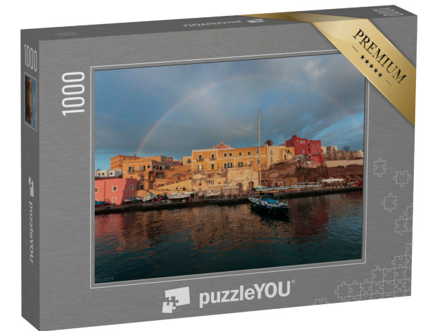 Puzzle 1000 pezzi „arcobaleno nel porto di Ventotene“