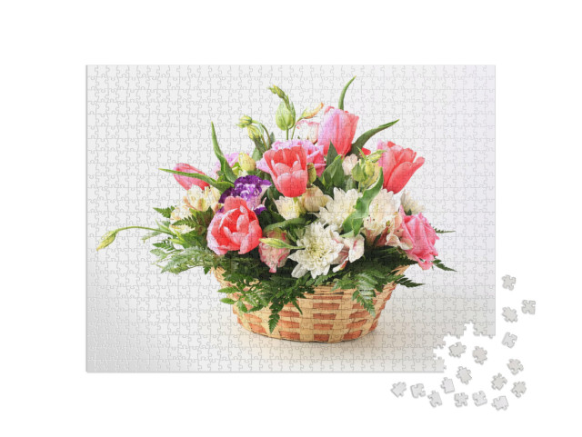 Puzzle 1000 pezzi „Cestino con fiori“