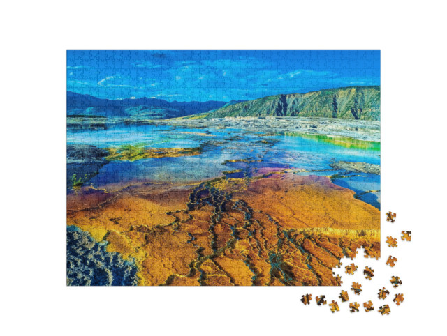 Puzzle 1000 pezzi „Parco nazionale di Yellowstone e Mammoth Hot Springs“